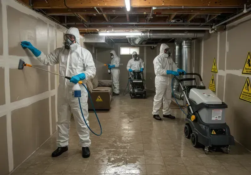 Basement Moisture Removal and Structural Drying process in Amherst, WI